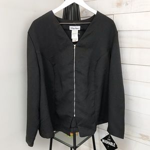 NWT Village Square Plus Size Gray Zip-Up Blazer